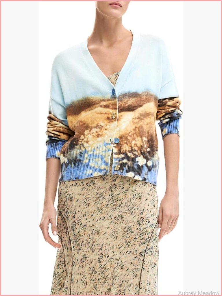 V-Neck Button Front Cotton Cardigan Spring Summer